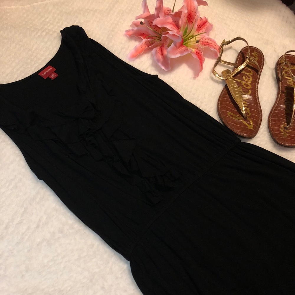 Merona Small Black Dress with Ruffles